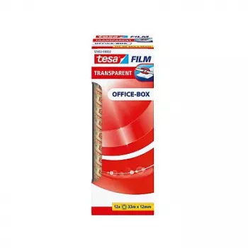 Tesa 57402 Office Box διαφανής ταινία συσκευασίας, 33 m x 12 mm, 12 ρολά