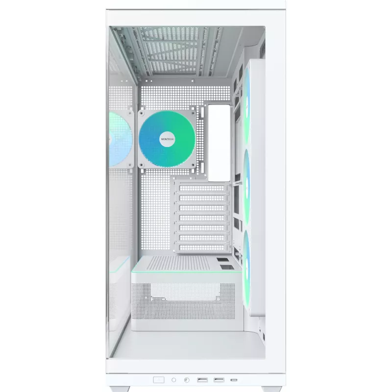 MONTECH TG3 κουτί PC, Tempered Glass x2, λευκό