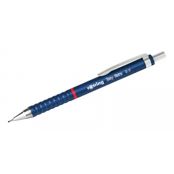 Rotring Tikky Retro μηχανικό μολύβι 0,5 mm, μπλε επιχρωμιωμένοι διακοσμητικοί δακτύλιοι 2202566