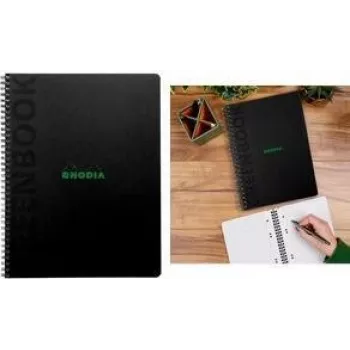 Rhodia Greenbook College σημειωματάριο A5+ καρό μαύρο 119924C