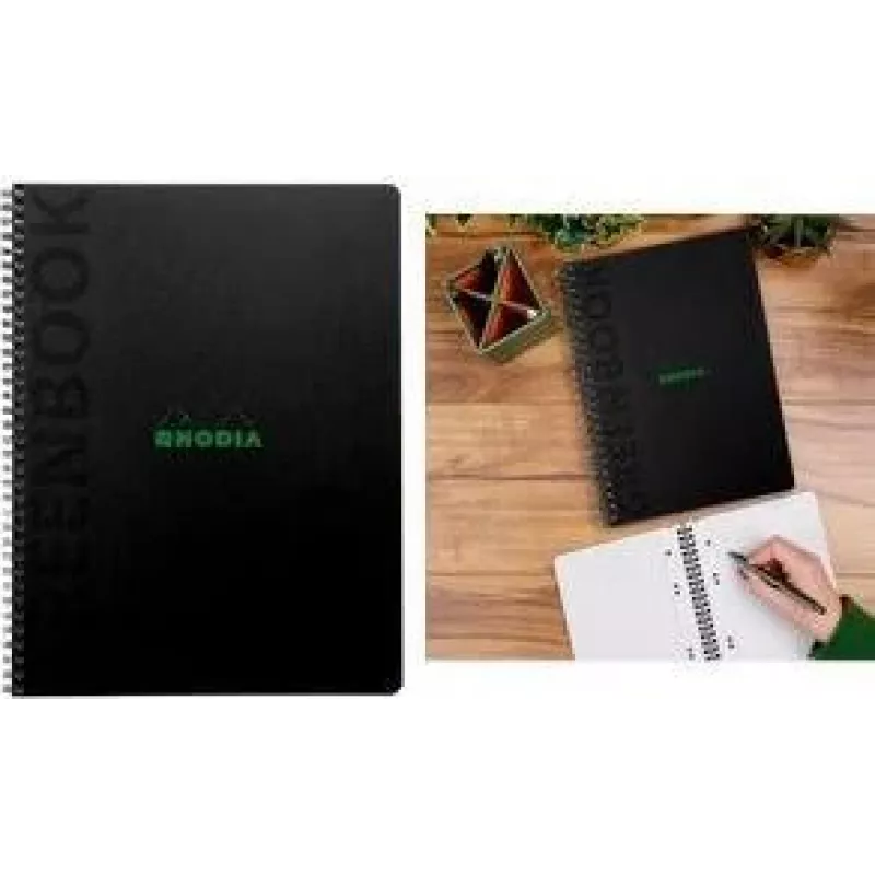 Rhodia Greenbook College σημειωματάριο A5+ καρό μαύρο 119924C