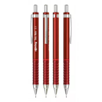 Rotring Tikky Retro μηχανικό μολύβι 0,5 mm κόκκινο επιχρωμιωμένο άκρο λαστιχένια λαβή 2202568