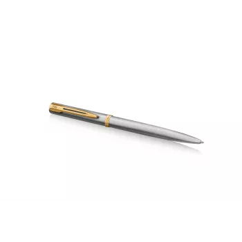Waterman Impression στυλό διαρκείας από ανοξείδωτο χάλυβα με χρυσή επένδυση, μεσαίο μπλε, κουτί δώρου 2225495