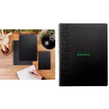 Rhodia Greenbook μπλοκ σχολικό A5+ με καρέ μαύρο 119934C