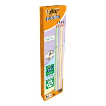 BIC Evolution PASTEL μολύβια γραφίτη HB 2 mm διάφορα παστέλ χρώματα συσκευασία 12 τεμ. 518307