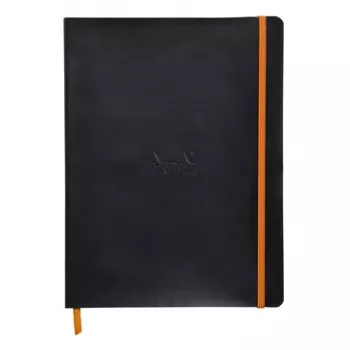 RHODIA RHODIARAMA σημειωματάριο B5 με γραμμές μαύρο τεχνητό δέρμα 80 φύλλα 117502C