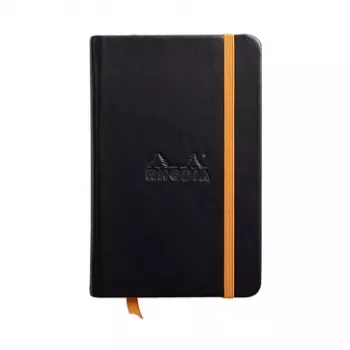 RHODIA RHODIARAMA σημειωματάριο 90 x 140 mm με γραμμές μαύρο τεχνητό δέρμα σκληρό εξώφυλλο 96 φύλλα 118642C