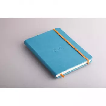 RHODIA RHODIARAMA A5 σημειωματάριο με γραμμές, τιρκουάζ σκληρό εξώφυλλο από τεχνητό δέρμα, 96 φύλλα 118747C
