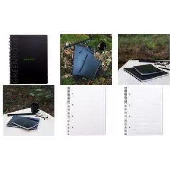 RHODIA Greenbook μπλοκ σχολικό A4+ με γραμμές, μαύρο εξώφυλλο από ανακυκλωμένο χαρτί 119914C