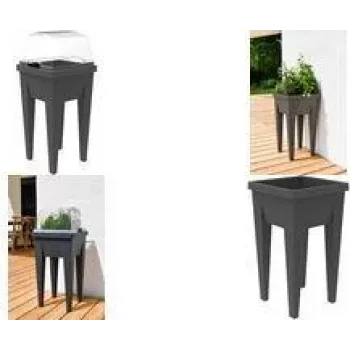 EDA Mini Υπερυψωμένη παρτέρα VEG&Table Aromatique, ανθρακί, 23L, 385x385x680mm 013927 G.ANT CX