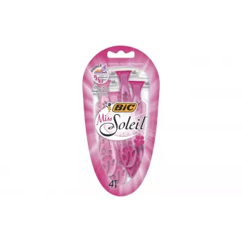 BIC Miss Soleil Ξυραφάκια μιας χρήσης για γυναίκες, 4 τεμ., τριπλή λεπίδα με aloe vera & βιταμίνη E, κινούμενη κεφαλή, διάφορα παστέλ χρώματα 8897253