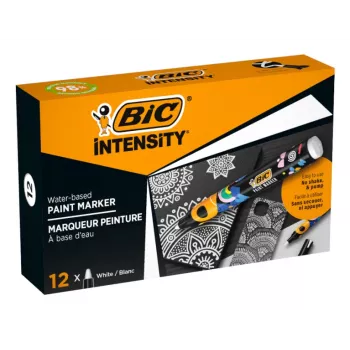 BIC Intensity Μόνιμος μαρκαδόρος, λευκό, στρογγυλή μύτη, 1,5-2,3 mm, 1 τεμ., 98% ανακυκλωμένο 5274251