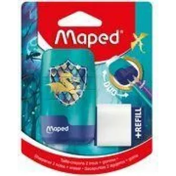 Maped Dragon ξύστρα & γόμα combo - διπλή θήκη ξύστρας με ενσωματωμένη γόμα, 1 τεμ. (049224)