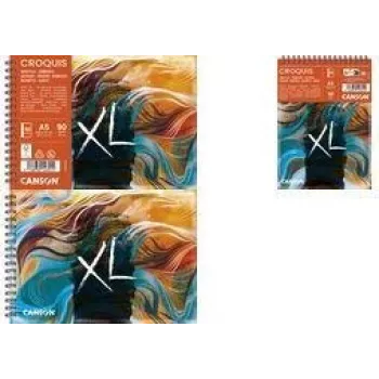 Canson XL Skizze Waves A5 Βιβλίο Σχεδίου, 90 g/m², 80 φύλλα, σπιράλ βιβλιοδεσία, σταθερή πλάτη C507803000