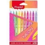 Maped Neon Μαρκαδόροι, συσκευασία 10 τεμ., 2,8 mm Στρογγυλή Μύτη, Χάρτινη Θήκη 845419
