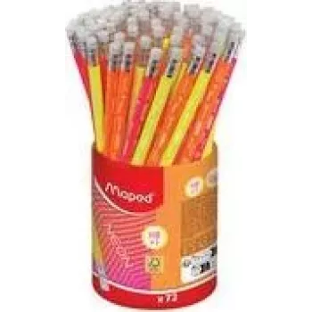 Maped Neon HB Μολύβι Γραφίτη με Γόμα, τριγωνικό, συσκευασία 72 τεμ. Θήκη 853789FC