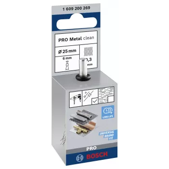 Bosch 1 609 200 269 Βούρτσα Σύρματος Στυλό, κυματιστό ατσάλι, 25 mm, 6 mm Στέλεχος