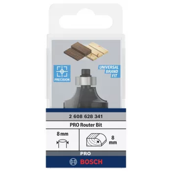 Bosch Expert for Wood Ρούτερ στρογγυλοποίησης 8 mm άξονας, R1 8 mm, 15,5 mm μήκος κοπής, 53 mm συνολικό μήκος 2608628341