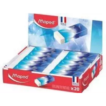Maped ARCTIC πλαστική γόμα, λευκή, κουτί display 20 τεμ., χωρίς φθαλικές ενώσεις & PVC 116125