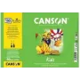 Canson Kids μπλοκ χαρτιού σχεδίασης A4 90g/m² λευκό ελαφρώς κοκκώδες 50 φύλλα για μολύβι και ξυλομπογιά C629012000