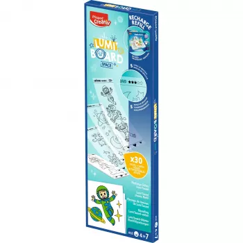 Maped Creativ LUMI BOARD Space ανταλλακτικό πακέτο - 35 διαφανή και θεματικά φύλλα για τραπέζια LED 907097