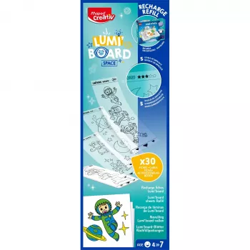 Maped Creativ LUMI BOARD Space ανταλλακτικό πακέτο - 35 διαφανή και θεματικά φύλλα για τραπέζια LED 907097