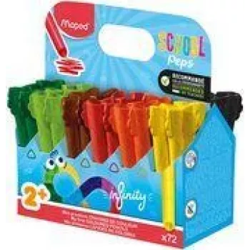 Maped Color'Peps Infinity Τριγωνικό σετ ξυλομπογιών, 72 διαφορετικά χρώματα, συμπαγείς μύτες, ανθεκτικές στη θραύση, διαρκούν 8x περισσότερο από τις Jumbo ξυλομπογιές 864602