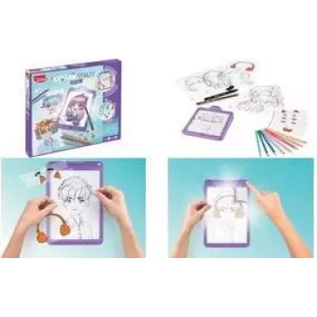 Maped Creativ LED-Leuchttisch AVATAR MANGA, Μωβ, με μπαταρία, A5-πίνακας σχεδίασης με πρότυπα manga 907076