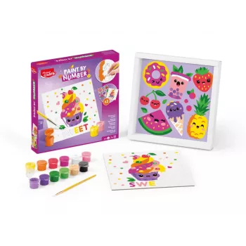 Maped Creativ Ζωγραφική με αριθμούς σετ Kawaii Food Sweet - 2 προεκτυπωμένοι καμβάδες, 10 ακρυλικά χρώματα, πινέλα, από 7 ετών 907088