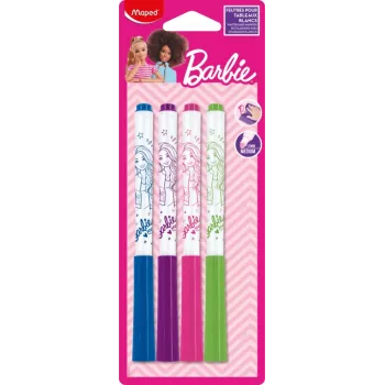 Maped Barbie Μαρκαδόροι whiteboard, 4άδα, 1,5 mm στρογγυλή μύτη, άοσμοι στεγνοί σβηστοί, διάφορα χρώματα 741301