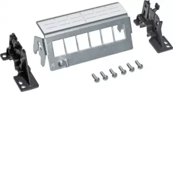 Hager FZ06MK 6-Port Cat.6a θωρακισμένο Keystone Patch Panel, Γκρι