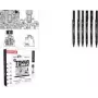 uni-ball Fineliner PIN TOKYO, σετ δημιουργίας 6 τεμ., αδιάβροχο μελάνι πιγμέντου, μύτες με μεταλλικό περίβλημα (CF PIN/6 001)