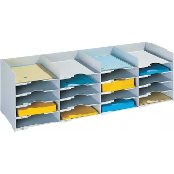 PAPERFLOW σταθμός ταξινόμησης κουτί εντύπων, 20 θήκες, γκρι πολυστυρένιο, περιλ. ετικέτες και θήκη ετικετών (541.02)