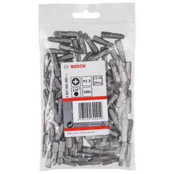 Bosch Pozidriv bit PZ3 25 mm, συσκευασία 100 τεμ. 2607001565