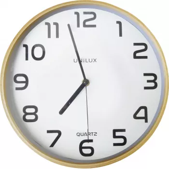 UNILUX Baltic ξύλινο ρολόι τοίχου 300 mm καφέ μαύρο αριθμοί quartz 400094591