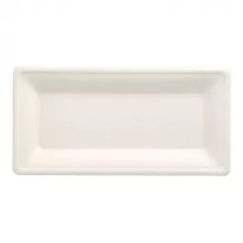 PAPSTAR pure πιάτα από ζαχαροκάλαμο, ορθογώνια, 130 x 260 mm, 50 τεμ., κομποστοποιήσιμα, κατάλληλα για φούρνο μικροκυμάτων 89746