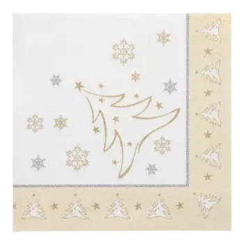 PAPSTAR X-Mas Elegance Χρυσές Χριστουγεννιάτικες Πετσέτες, Tissue, 4 φύλλων, Δίπλωση 1/4, 400 x 400 mm, 1 τεμ. (87104)