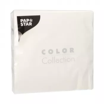 PAPSTAR Πετσέτες Γεύματος, 330 x 330 mm, 1 φύλλου, Λευκό, Δίπλωση 1/4, Tissue, Ανάγλυφες - 1 συσκευασία (12300)