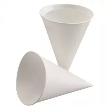 PAPSTAR Ποτήρι Κώνου από Χαρτί Ζαχαροκάλαμου 150 ml, Λευκό, Διάμετρος 85 mm, Ύψος 115 mm (88619)