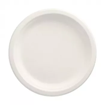 PAPSTAR pure Πιάτο από Ζαχαροκάλαμο Στρογγυλό 230 mm Συσκευασία 12 τεμ. Κομποστοποιήσιμο Κατάλληλο για Φούρνο Μικροκυμάτων 89748