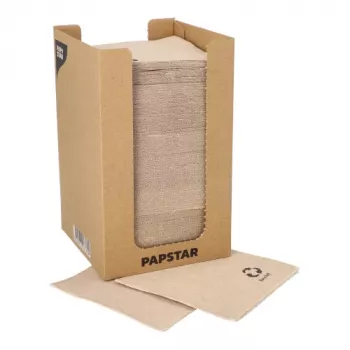 PAPSTAR PUNTO Πετσέτες Κοκτέιλ, 200 x 200 mm, Φυσικό Ύφασμα, 2 φύλλων, Δίπλωση 1/4, Micro Dot-on-Dot, 250 Πετσέτες 89546