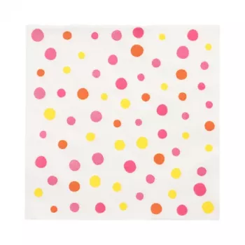 PAPSTAR Colorful Dots Χάρτινες Πετσέτες, 330 x 330 mm, Ροζ, 3 φύλλων, Δίπλωση 1/4, 20 Πετσέτες 88346