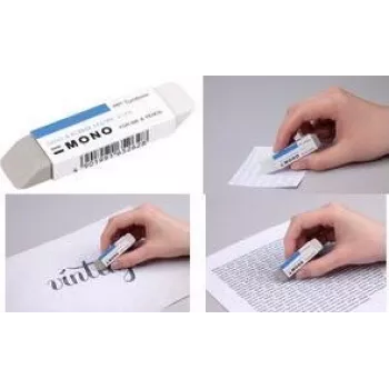 Tombow MONO Συνδυασμένη Γόμα Sand & Rubber, Φυσικό Καουτσούκ, Λευκό/Γκρι, 1 τεμ. (ES-510B)