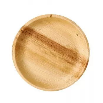 Papstar pure 87960 Πιάτο από Φύλλο Φοίνικα, Στρογγυλό, 23 cm, Καφέ, 25 τεμ.