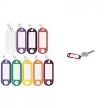WEDO μπρελόκ με κρίκο, διάμετρος 18 mm, βιολετί πλαστικό κουτί, λευκή εγγράψιμη αντικαταστάσιμη ετικέτα 262 801808