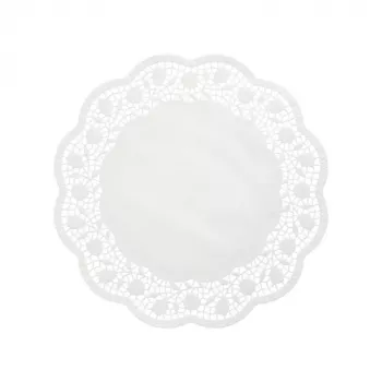 PAPSTAR στρογγυλή δαντέλα τούρτας, διάμετρος 360 mm, λευκό ανάγλυφο χαρτί δαντέλας, 40 g/m², 1 τεμ. (12265)