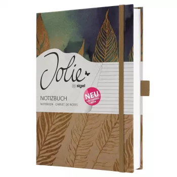 SIGEL Jolie Pure Feathers Σημειωματάριο, DIN A5, με γραμμές, σκληρό εξώφυλλο, λευκό χαρτί, 176 σελίδες JN859