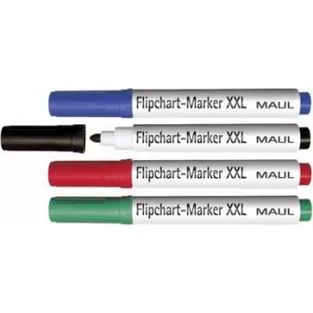 MAUL HEBEL Μαρκαδόροι flipchart XXL στρογγυλή μύτη ανάμεικτα χρώματα (συσκευασία 4 τεμ.) 63839-99