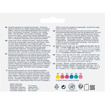 Faber-Castell Goldfaber Creative Marker Σετ, 6 διαφορετικά χρώματα, Holiday Vibes Edition, μελάνι με βάση το νερό, μύτη πινέλου 161013