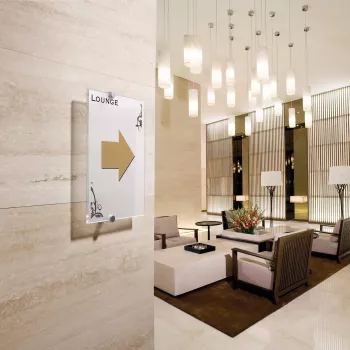 DURABLE CRYSTAL SIGN A4 Σετ πινακίδας πόρτας κάθετου προσανατολισμού, διαφανές ακρυλικό, βιδωτή τοποθέτηση 482519